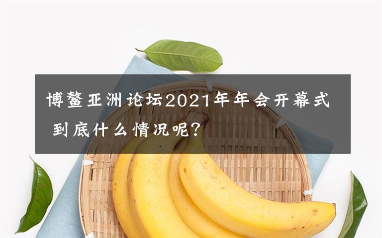 博鳌亚洲论坛2021年年会开幕式 到底什么情况呢?