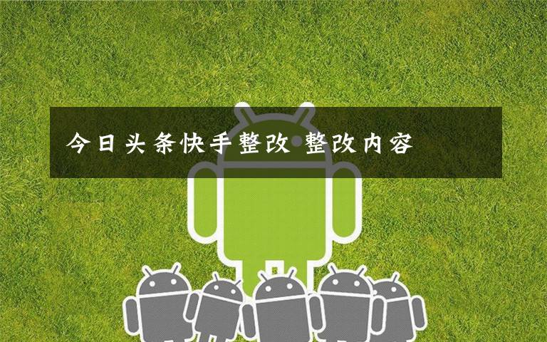 今日头条快手整改 整改内容