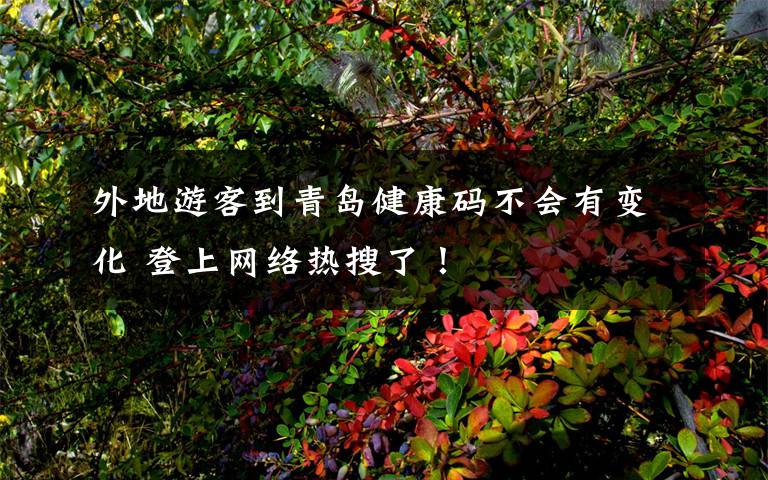 外地游客到青岛健康码不会有变化 登上网络热搜了!