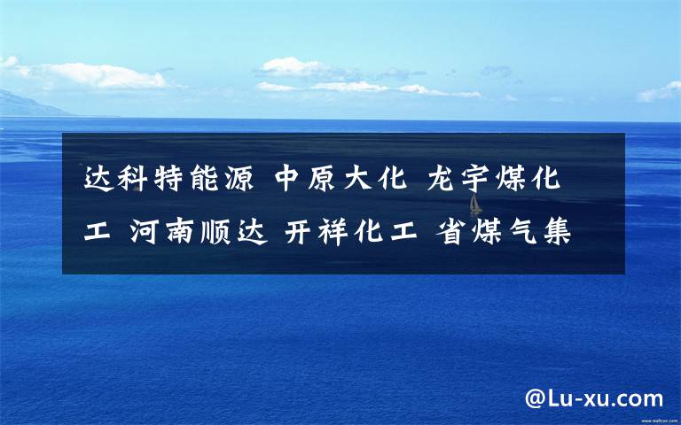 达科特能源 中原大化 龙宇煤化工 河南顺达 开祥化工 省煤气集团 新乡中新化工 安阳九龙化工 河南永银化工等河南能源化工集团下属企业确定参会