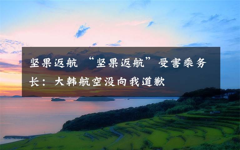 坚果返航 “坚果返航”受害乘务长:大韩航空没向我道歉