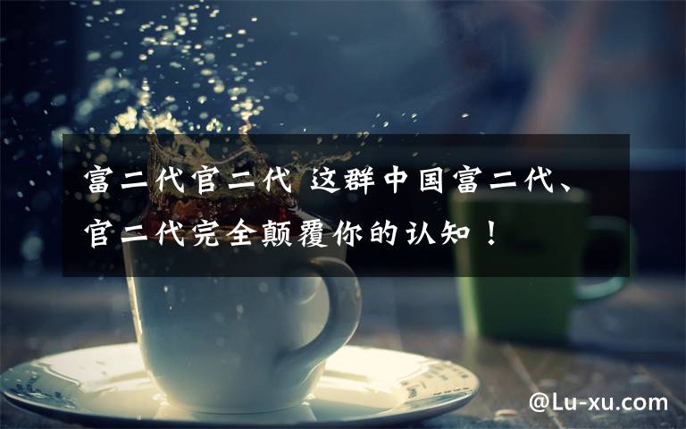 富二代官二代 这群中国富二代、官二代完全颠覆你的认知!