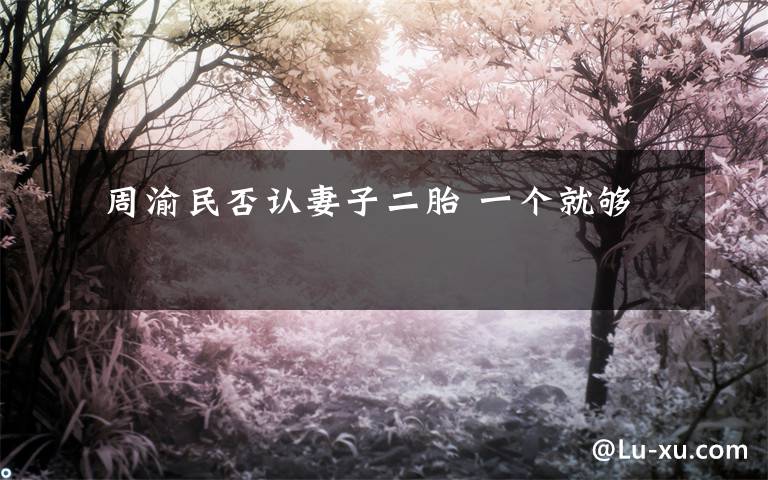  周渝民否认妻子二胎 一个就够