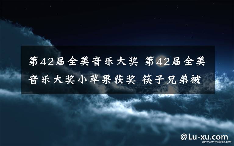 第42届全美音乐大奖 第42届全美音乐大奖小苹果获奖 筷子兄弟被骂否认买奖:买不起