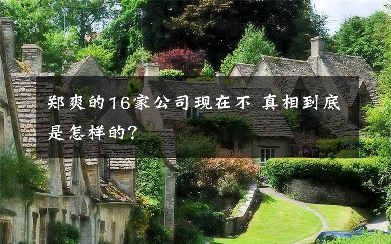 郑爽的16家公司现在不 真相到底是怎样的?