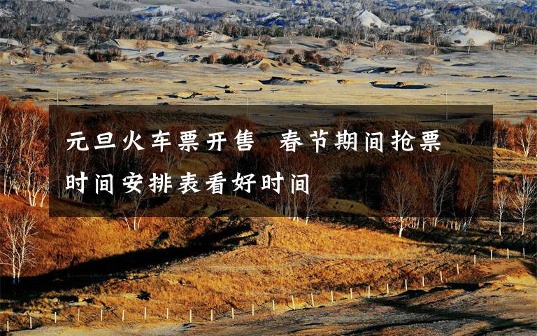 元旦火车票开售  春节期间抢票时间安排表看好时间