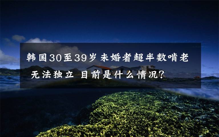 韩国30至39岁未婚者超半数啃老 无法独立 目前是什么情况？