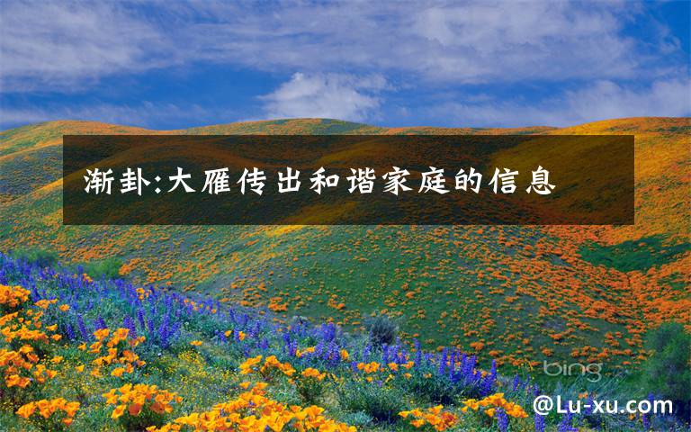 渐卦:大雁传出和谐家庭的信息