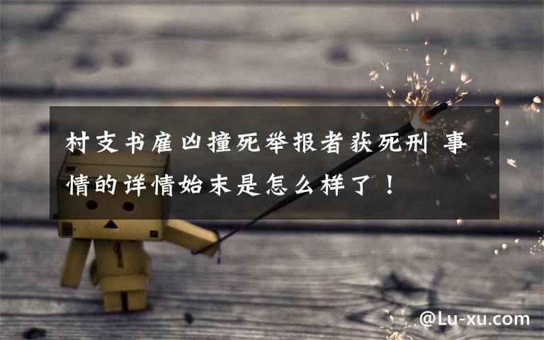 村支书雇凶撞死举报者获死刑 事情的详情始末是怎么样了!