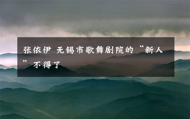 张依伊 无锡市歌舞剧院的“新人”不得了