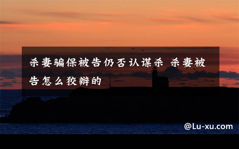 杀妻骗保被告仍否认谋杀 杀妻被告怎么狡辩的