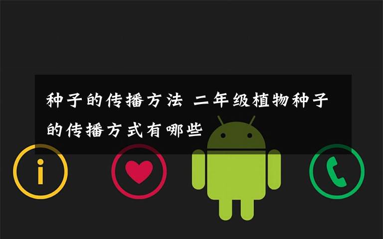 种子的传播方法 二年级植物种子的传播方式有哪些