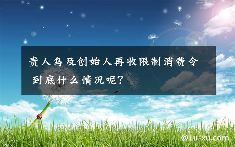 贵人鸟及创始人再收限制消费令 到底什么情况呢?
