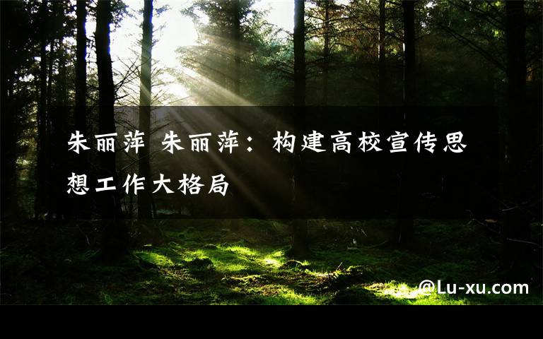 朱丽萍 朱丽萍：构建高校宣传思想工作大格局