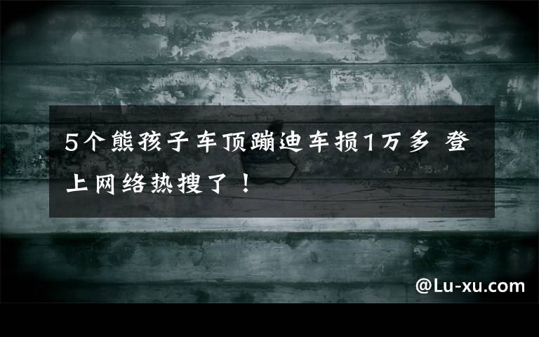 5个熊孩子车顶蹦迪车损1万多 登上网络热搜了！