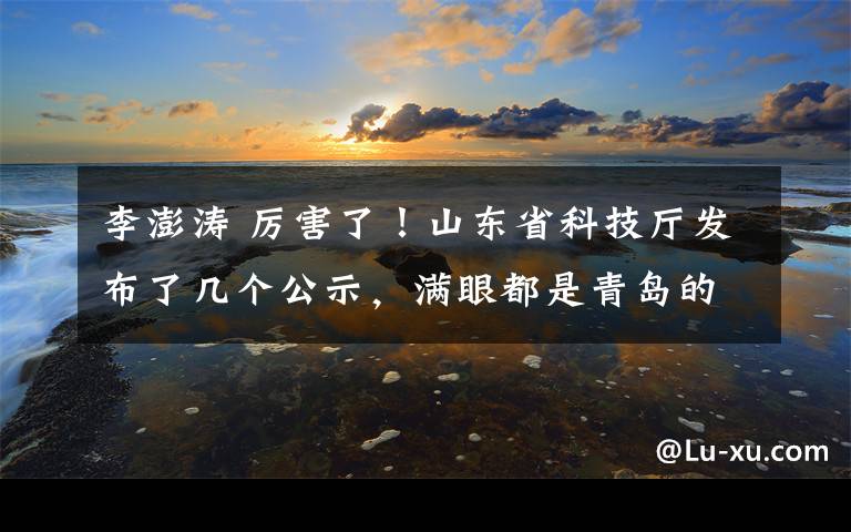 李澎涛 厉害了!山东省科技厅发布了几个公示,满眼都是青岛的项目!