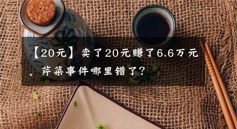 【20元】卖了20元赚了6.6万元,芹菜事件哪里错了?