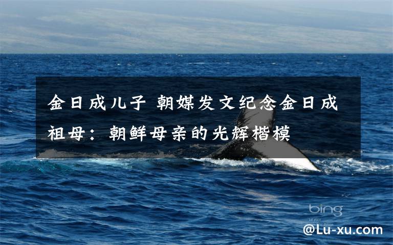 金日成儿子 朝媒发文纪念金日成祖母:朝鲜母亲的光辉楷模