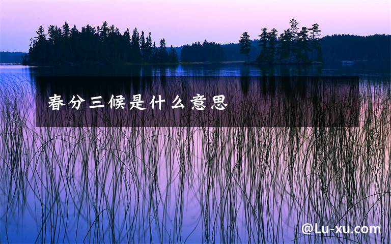 春分三候是什么意思