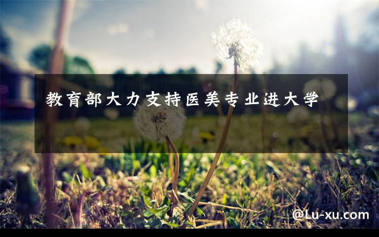 教育部大力支持医美专业进大学