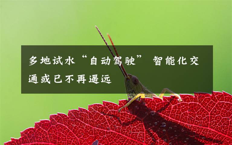 多地试水“自动驾驶” 智能化交通或已不再遥远