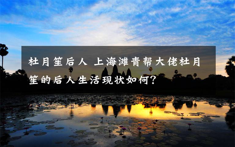 杜月笙后人 上海滩青帮大佬杜月笙的后人生活现状如何?