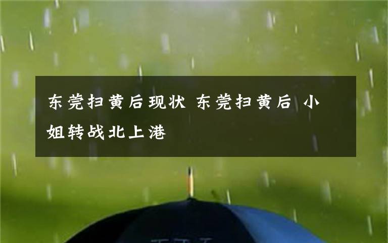 东莞扫黄后现状 东莞扫黄后 小姐转战北上港