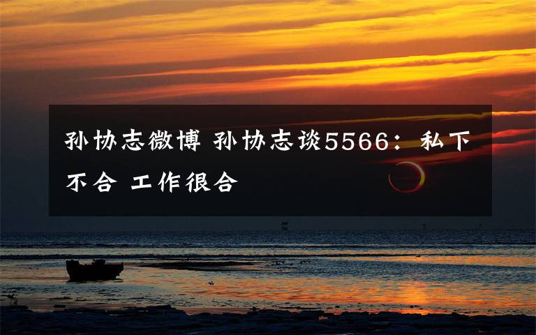 孙协志微博 孙协志谈5566:私下不合 工作很合
