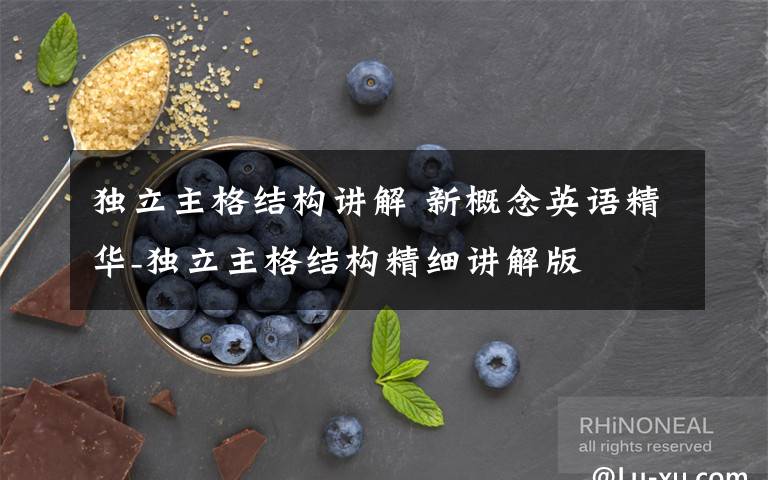 独立主格结构讲解 新概念英语精华-独立主格结构精细讲解版