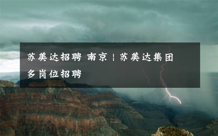 苏美达招聘 南京 | 苏美达集团多岗位招聘