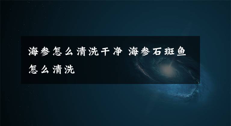 海参怎么清洗干净 海参石斑鱼怎么清洗