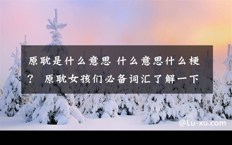 原耽是什么意思 什么意思什么梗? 原耽女孩们必备词汇了解一下