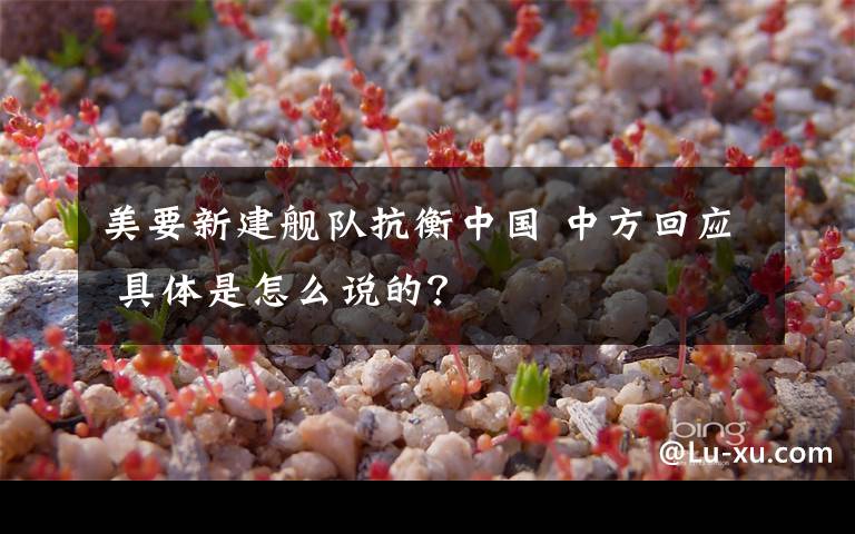 美要新建舰队抗衡中国 中方回应 具体是怎么说的?