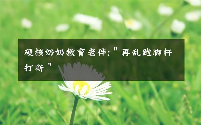 硬核奶奶教育老伴:"再乱跑脚杆打断"