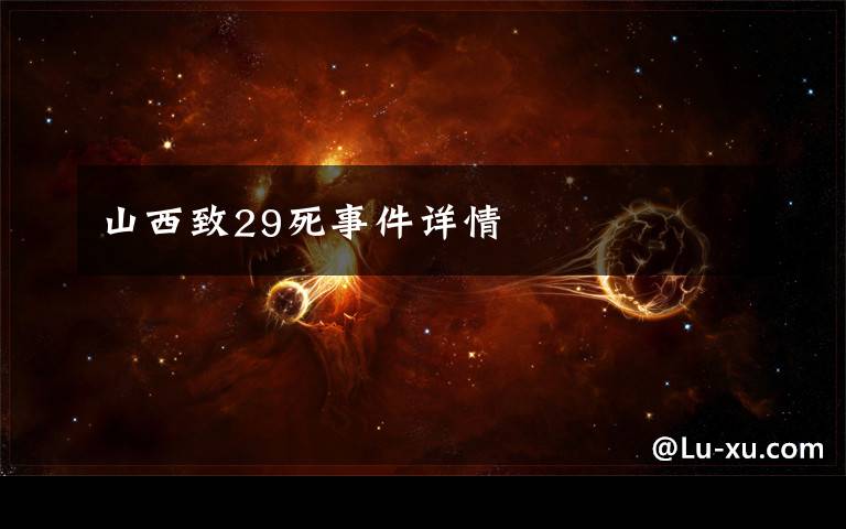 山西致29死事件详情