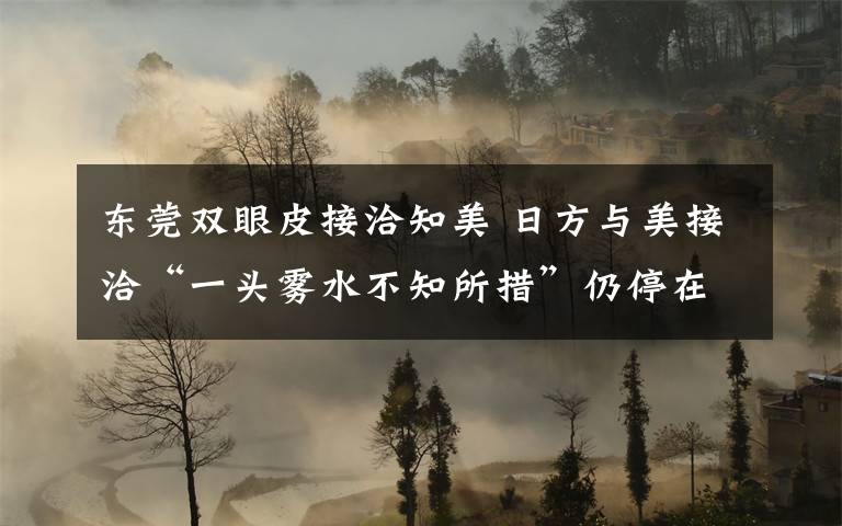 东莞双眼皮接洽知美 日方与美接洽“一头雾水不知所措”仍停在“菜单”等事宜