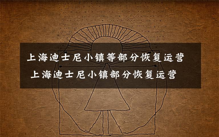 上海迪士尼小镇等部分恢复运营 上海迪士尼小镇部分恢复运营 乐园继续保持关闭