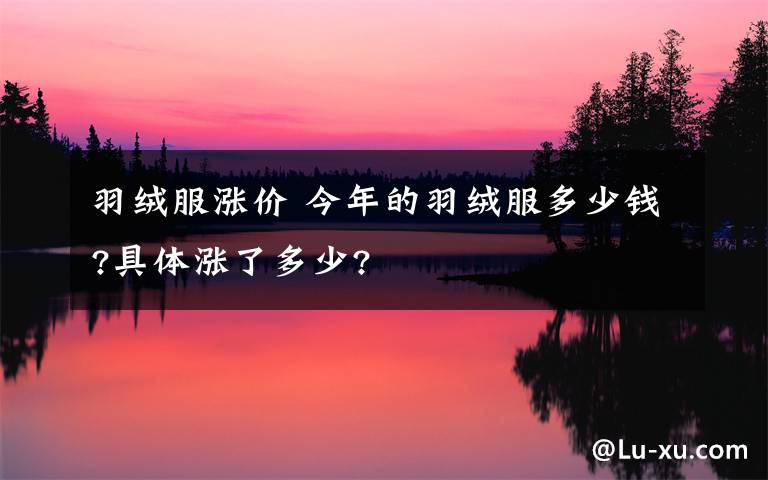 羽绒服涨价 今年的羽绒服多少钱?具体涨了多少?