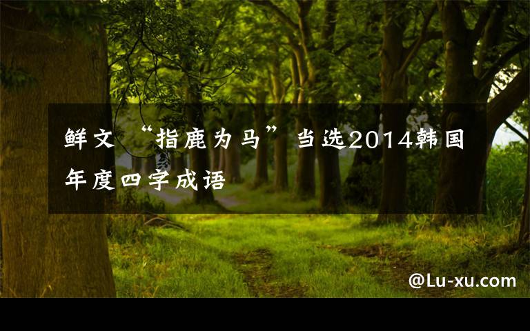 鲜文 “指鹿为马”当选2014韩国年度四字成语