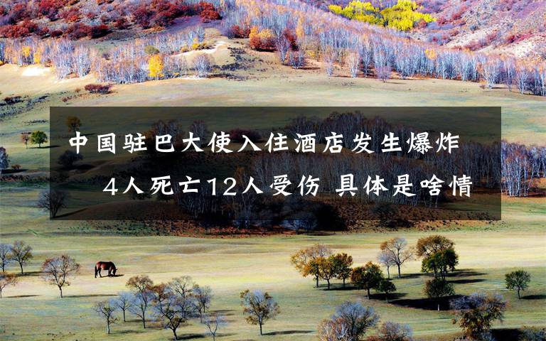 中国驻巴大使入住酒店发生爆炸  4人死亡12人受伤 具体是啥情况?