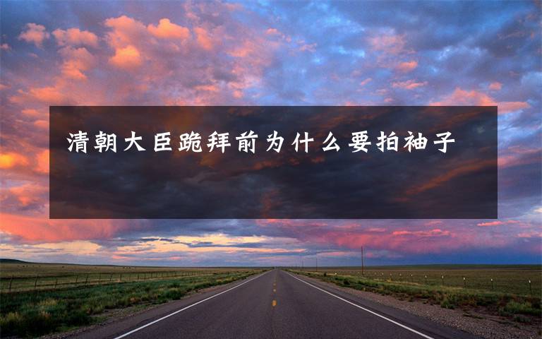 清朝大臣跪拜前为什么要拍袖子