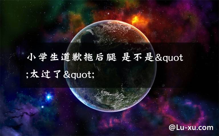 小学生道歉拖后腿 是不是"太过了"