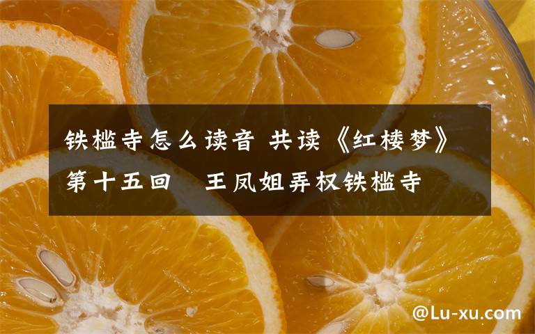 铁槛寺怎么读音 共读《红楼梦》第十五回 王凤姐弄权铁槛寺 秦鲸卿得趣馒头庵