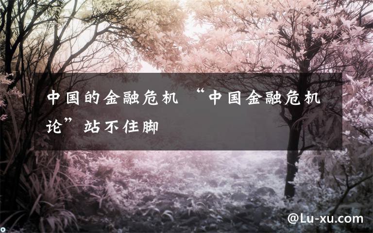 中国的金融危机 “中国金融危机论”站不住脚