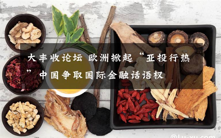 大丰收论坛 欧洲掀起“亚投行热”中国争取国际金融话语权