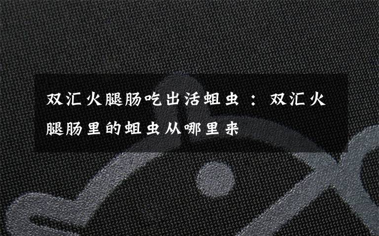 双汇火腿肠吃出活蛆虫 :双汇火腿肠里的蛆虫从哪里来