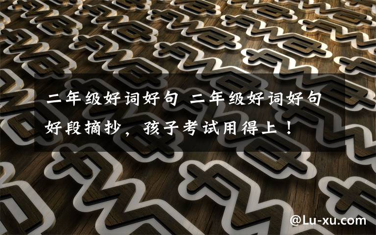 二年级好词好句 二年级好词好句好段摘抄,孩子考试用得上!