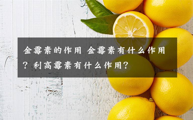 金霉素的作用 金霉素有什么作用?利高霉素有什么作用?