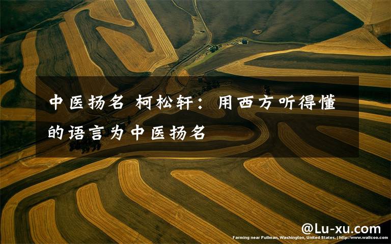 中医扬名 柯松轩：用西方听得懂的语言为中医扬名