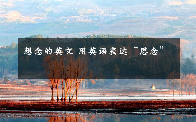 想念的英文 用英语表达“思念”